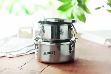 Logo trade advertising products image of: Set of 2 stainless steel boxes